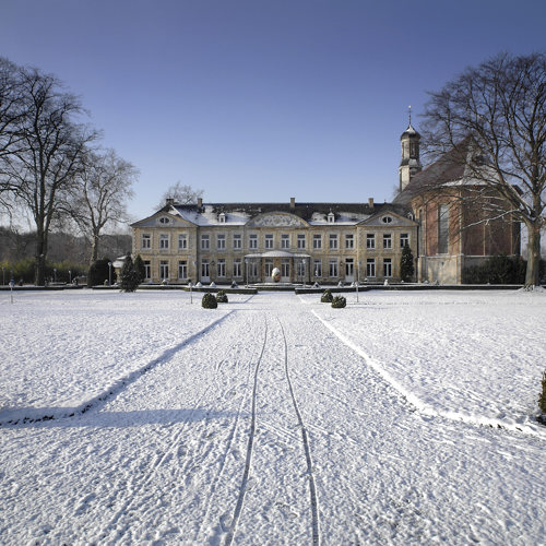 Château St. Gerlach in de sneeuw